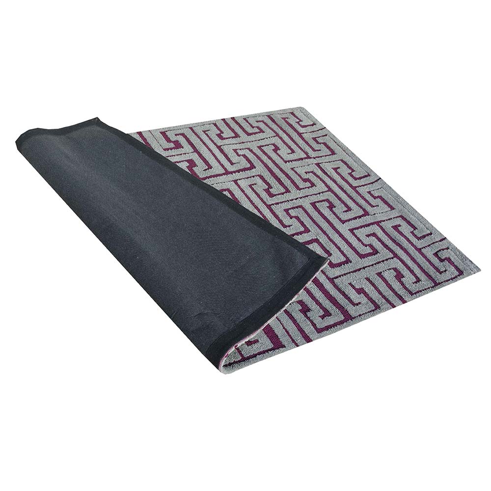 Rugs, (Presto), ICKC317C2X5, Grey and Purple Abstract Polyester Carpet, Rugs -VT-15980