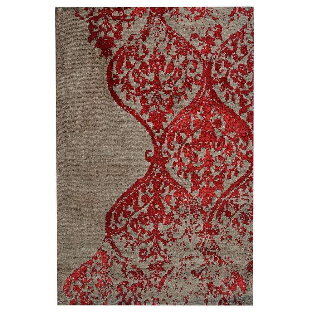 Rugs, (Presto), ICKC31C3X5, Red and Beige Abstract Polyester Carpet, Rugs -VT-15981-36X60inches