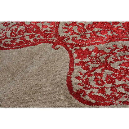 Rugs, (Presto), ICKC31C3X5, Red and Beige Abstract Polyester Carpet, Rugs -VT-15981-36X60inches