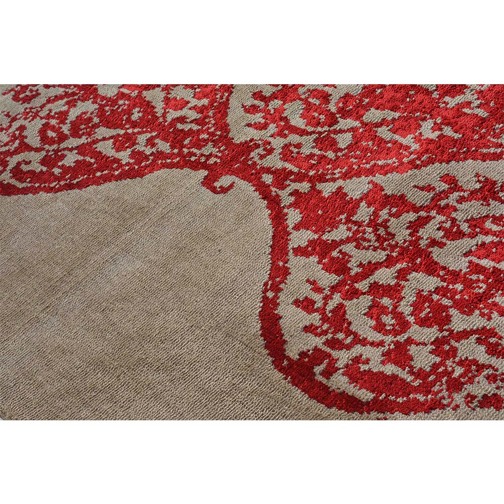 Rugs, (Presto), ICKC31C5X7, Red and Beige Abstract Polyester Carpet, Rugs -VT-15981-60X84inches