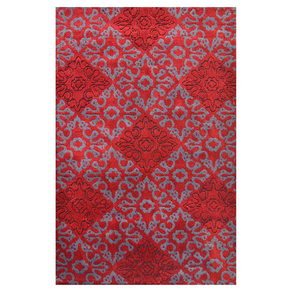 Rugs, (Presto), ICKC321C2X5, Red and Grey Abstract Polyester Carpet, Rugs -VT-15982