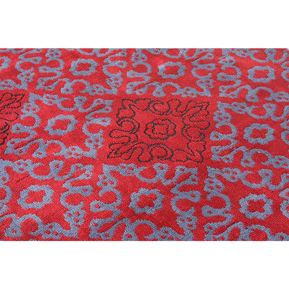 Rugs, (Presto), ICKC321C2X5, Red and Grey Abstract Polyester Carpet, Rugs -VT-15982