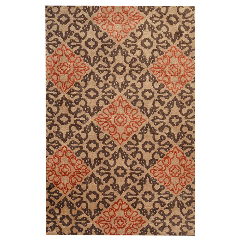 Rugs, (Presto), ICKC326C2X5, Gold and Orange Abstract Polyester Carpet, Rugs -VT-15984