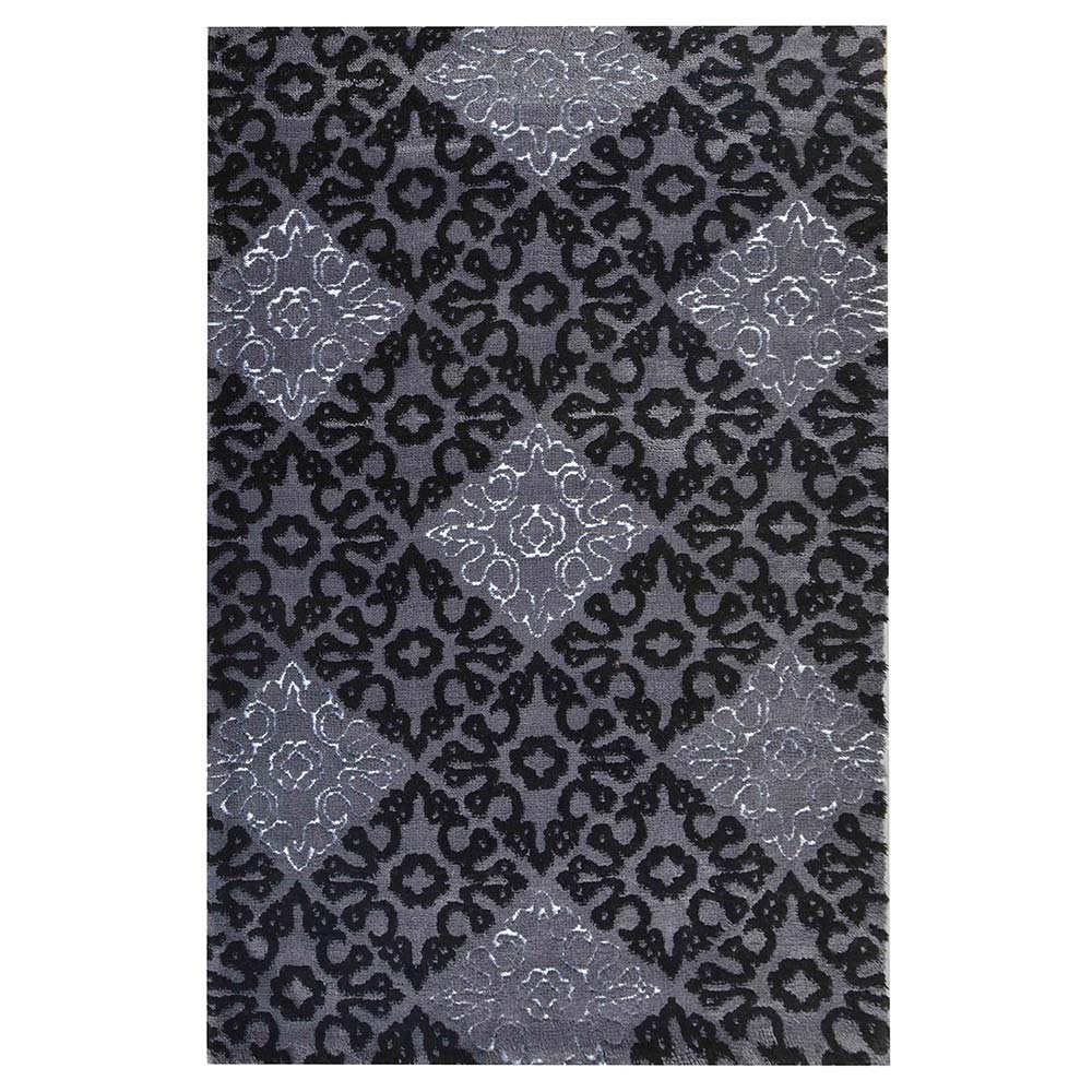 Rugs, (Presto), ICKC327C2X5, Grey and Black Abstract Polyester Carpet, Rugs -VT-15985