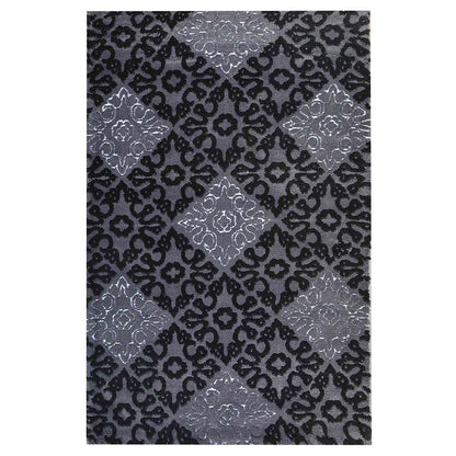 Rugs, (Presto), ICKC327C3X5, Grey and Black Abstract Polyester Carpet, Rugs -VT-15985-36X60inches