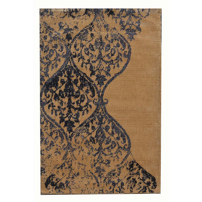 Rugs, (Presto), ICKC32C2X5, Gold colour Abstract Polyester Carpet, Rugs -VT-15986-22X55inches