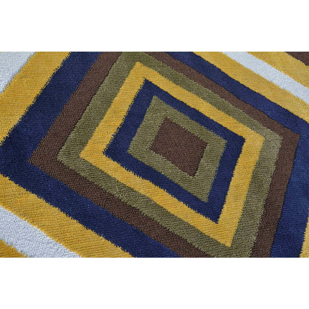 Rugs, (Presto), ICKC338C2X5, Yellow, Blue and Green Abstract Polyester Carpet, Rugs -VT-15987