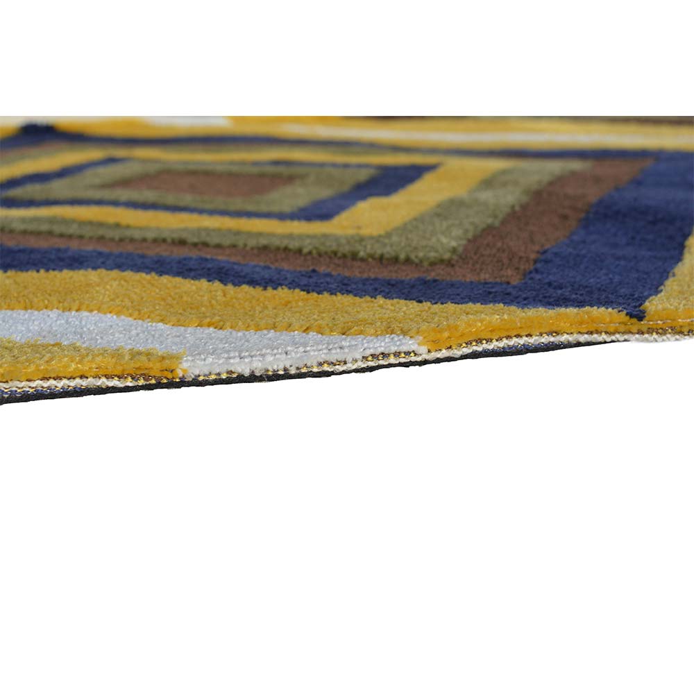 Rugs, (Presto), ICKC338C2X5, Yellow, Blue and Green Abstract Polyester Carpet, Rugs -VT-15987