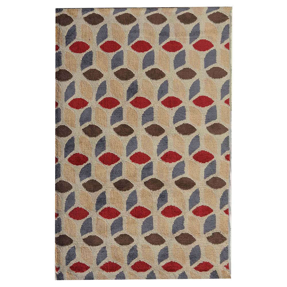 Rugs, (Presto), ICKC341C2X5, Beige, Red and Grey Abstract Polyester Carpet, Rugs -VT-15988