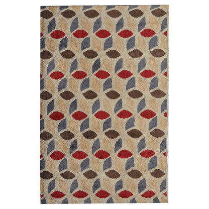 Rugs, (Presto), ICKC341C2X5, Beige, Red and Grey Abstract Polyester Carpet, Rugs -VT-15988