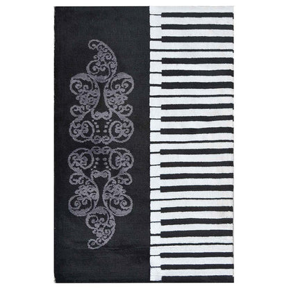 Rugs, (Presto), ICKC355C2X5, Black, White and Grey Abstract Polyester Carpet, Rugs -VT-15989