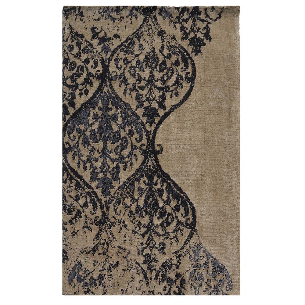 Rugs, (Presto), ICKC35C4X6, Grey and Black Abstract Polyester Carpet, Rugs -VT-15990-48X72inches