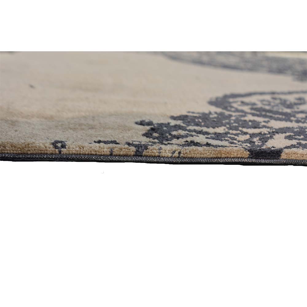 Rugs, (Presto), ICKC35C3X5, Beige colour Abstract Polyester Carpet, Rugs -VT-15990-36X60inches