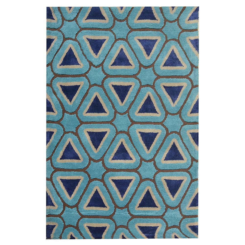 Rugs, (Presto), ICKC379C5X7, Blue, Brown and White Abstract Polyester Carpet, Rugs -VT-15993-60X84inches