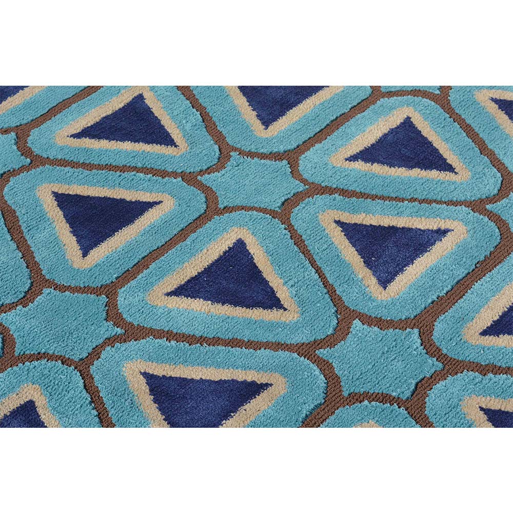 Rugs, (Presto), ICKC379C2X5, Blue, Brown and White Abstract Polyester Carpet, Rugs -VT-15993