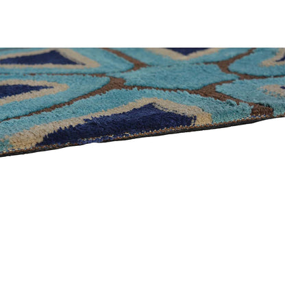 Rugs, (Presto), ICKC379C2X5, Blue, Brown and White Abstract Polyester Carpet, Rugs -VT-15993