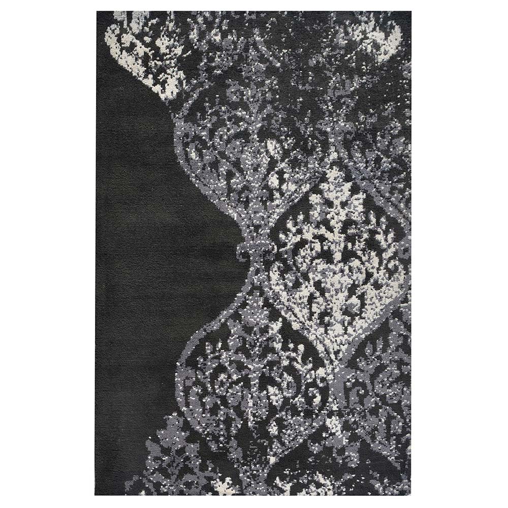 Rugs, (Presto), ICKC37C2X5, Black and Grey Abstract Polyester Carpet, Rugs -VT-15994