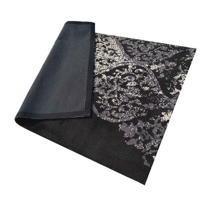 Rugs, (Presto), ICKC37C4X6, Black and Grey Abstract Polyester Carpet, Rugs -VT-15994-48X72inches