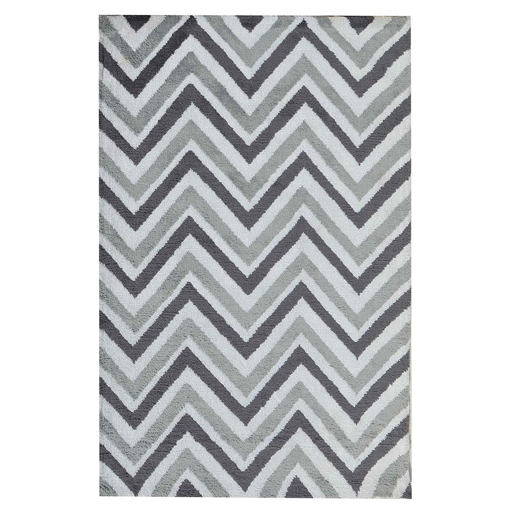 Rugs, (Presto), ICKC385C2X5, Grey and White Abstract Polyester Carpet, Rugs -VT-15995