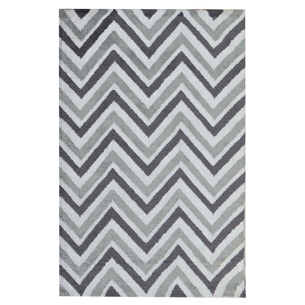 Rugs, (Presto), ICKC385C4X6, Grey and White Abstract Polyester Carpet, Rugs -VT-15995-48X72inches