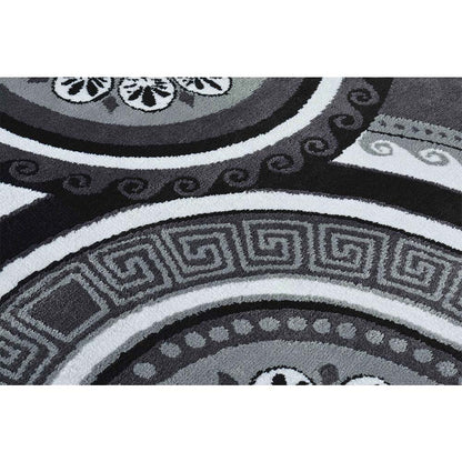 Rugs, (Presto), ICKC405C2X5,  Grey, Black and White Abstract Polyester Carpet, Rugs -VT-15996