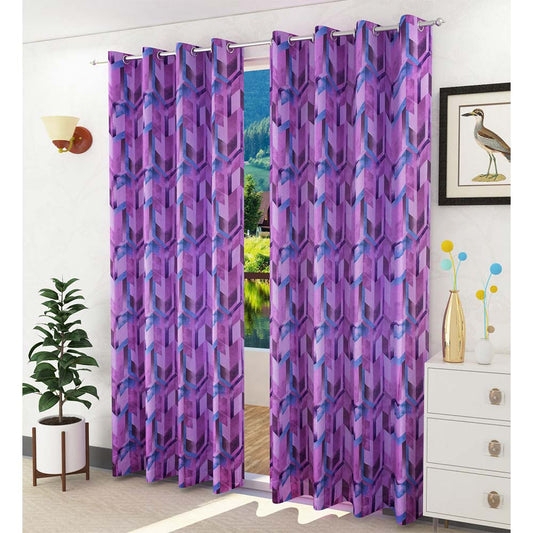 Curtain, (Presto) ICVOL1D23_LD2, Multi colour Abstract Long Door curtain Set of 2, Curtain-VT16000-44X108 inches