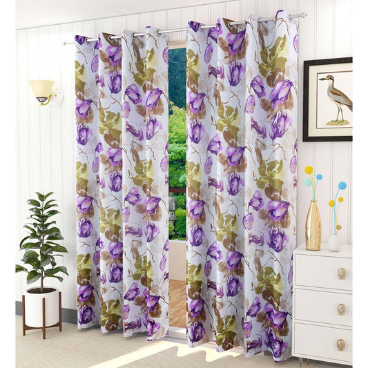 Curtain, (Presto) ICVOL2D22_W2, Multicolor colour solid Window curtain Set of 2, Curtain-VT16007-44X60 inches