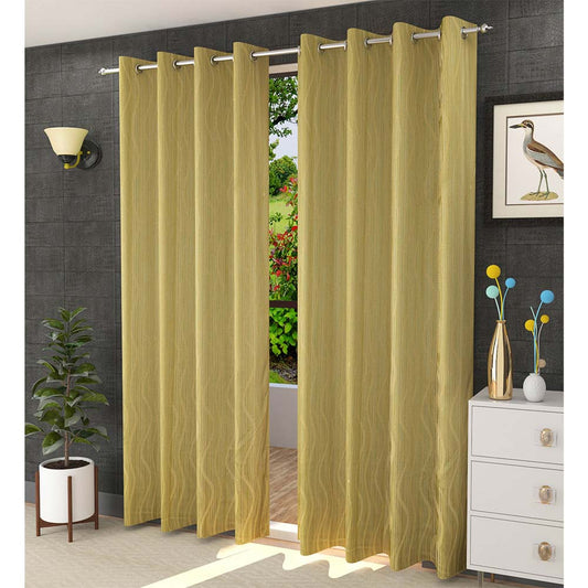 Curtain, (Presto) ICMMC14_LD2, Green Color Geometrical Long Door curtain Set of 2 (44 X 108 inches), Curtain-VT-16013-44X108 inches