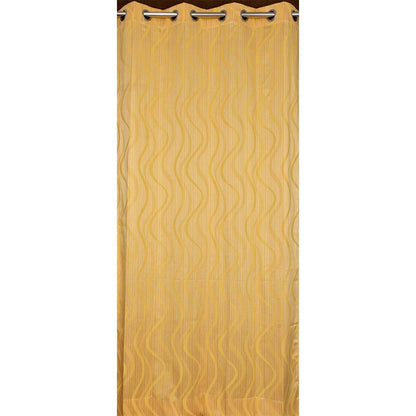 Curtain, (Presto) ICMMC15_LD2, Light Gold Color Geometrical Long Door curtain Set of 2 (44 X 108 inches), Curtain-VT-16014-44X108 inches