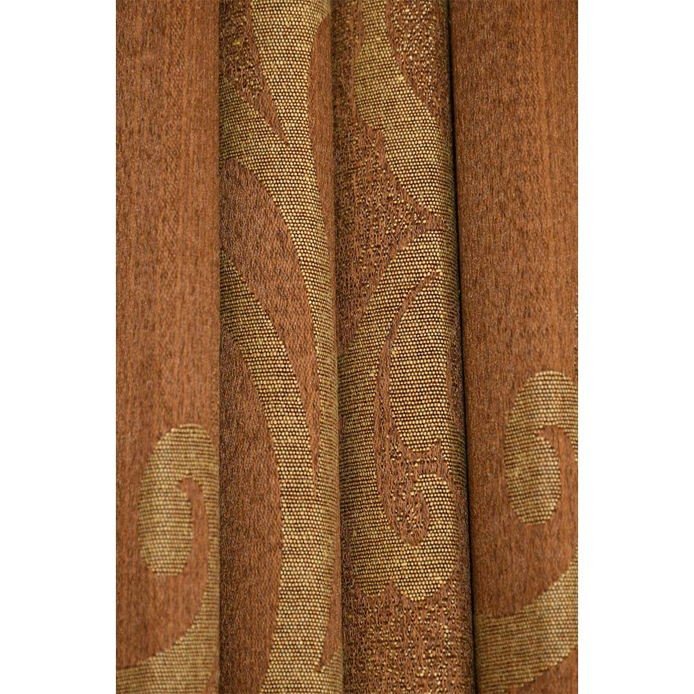 Curtain, (Presto) ICMMC33_LD2, Brown Color Abstract Long Door curtain Set of 2 (44 X 108 inches), Curtain-VT-16018-44X108 inches