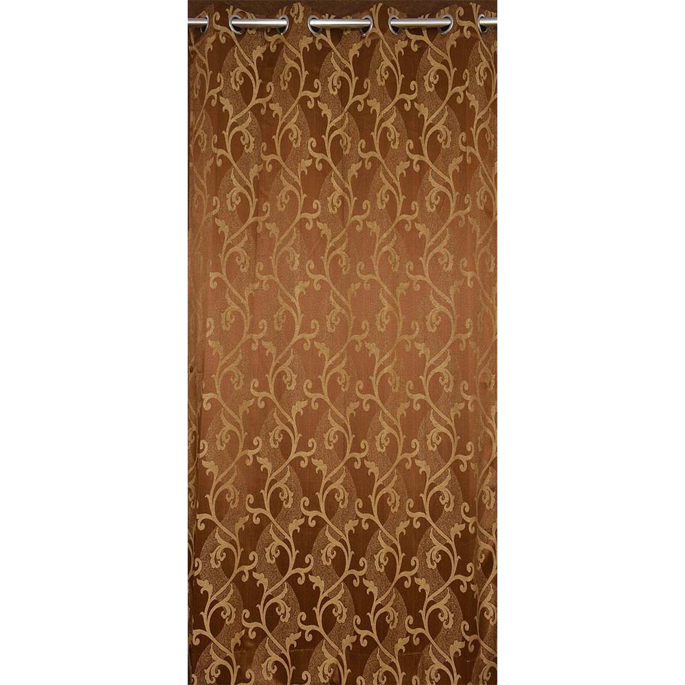 Curtain, (Presto) ICMMC33_LD2, Brown Color Abstract Long Door curtain Set of 2 (44 X 108 inches), Curtain-VT-16018-44X108 inches