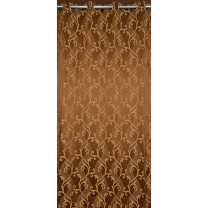 Curtain, (Presto) ICMMC33_LD2, Brown Color Abstract Long Door curtain Set of 2 (44 X 108 inches), Curtain-VT-16018-44X108 inches