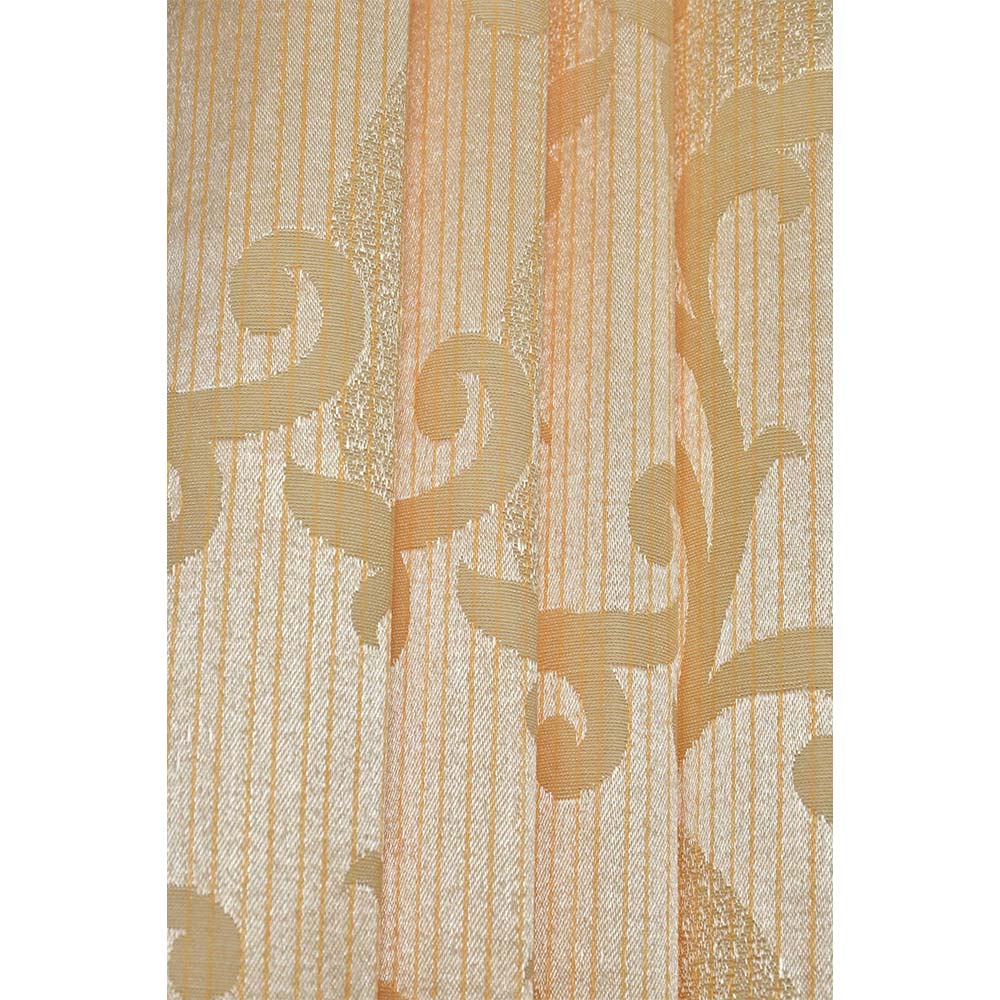 Curtain, (Presto) ICMMC35_LD2, Light Gold Color Abstract Long Door curtain Set of 2 (44 X 108 inches), Curtain-VT-16019-44X108 inches