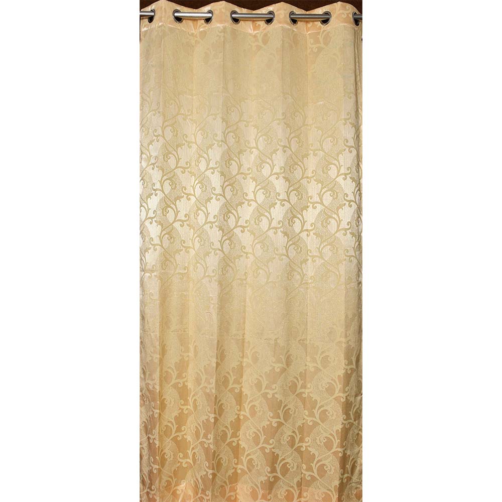 Curtain, (Presto) ICMMC35_LD2, Light Gold Color Abstract Long Door curtain Set of 2 (44 X 108 inches), Curtain-VT-16019-44X108 inches