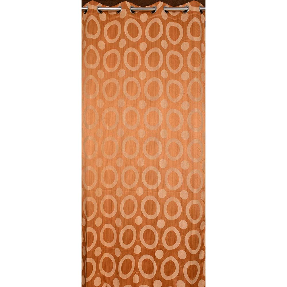 Curtain, (Presto) ICMMC42_LD2, Dark Gold Color Geometrical Long Door curtain Set of 2 (44 X 108 inches), Curtain-VT-16020-44X108 inches