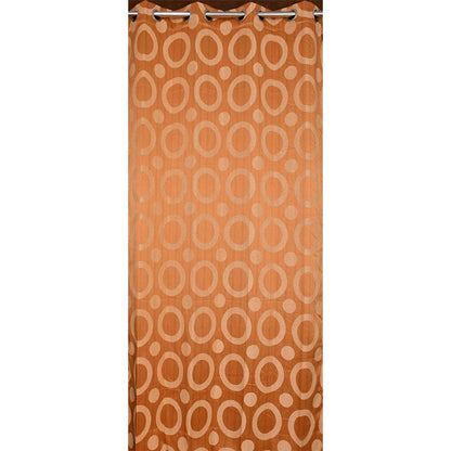 Curtain, (Presto) ICMMC42_LD2, Dark Gold Color Geometrical Long Door curtain Set of 2 (44 X 108 inches), Curtain-VT-16020-44X108 inches