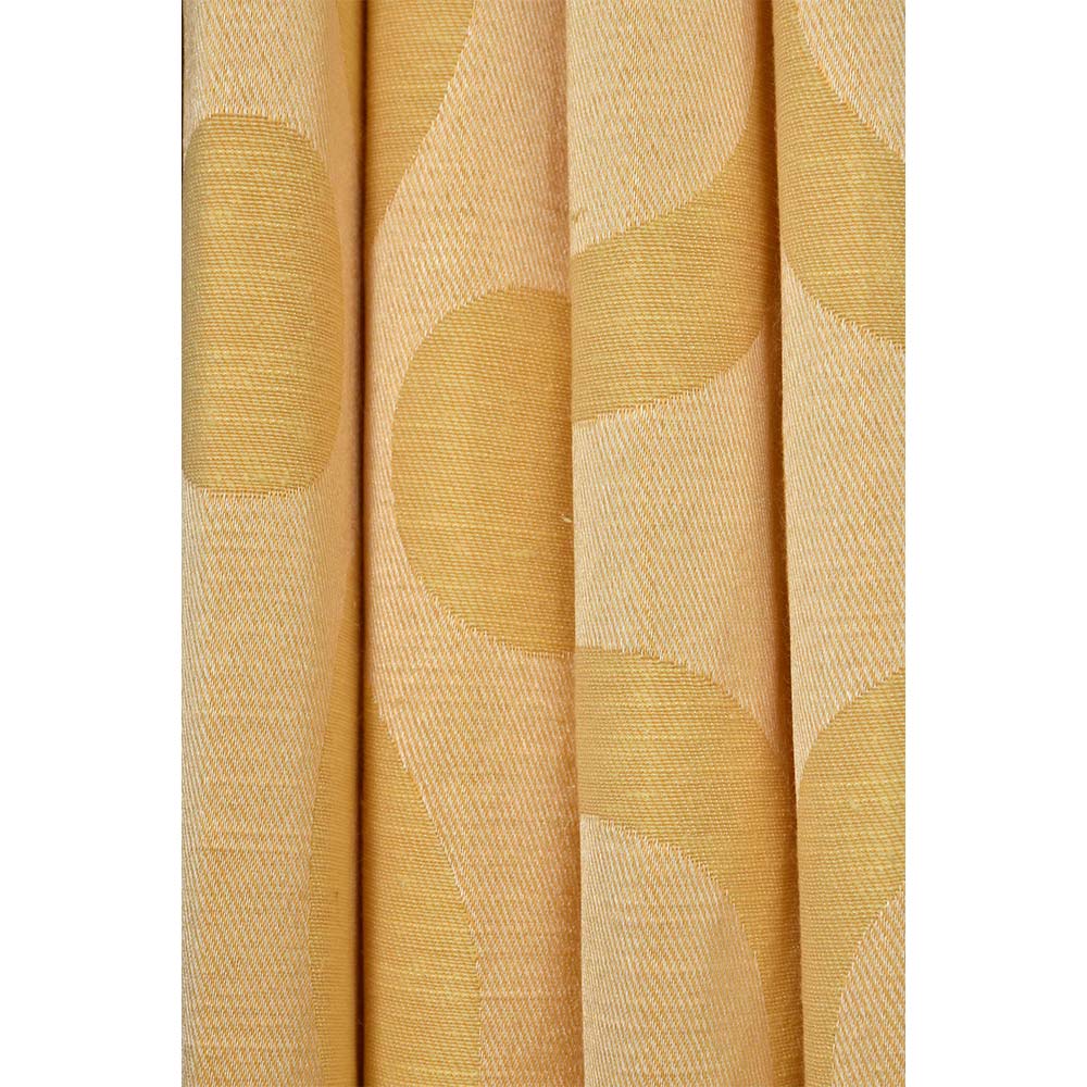 Curtain, (Presto) ICMMC44_LD2, Light Gold Color Geometrical Long Door curtain Set of 2 (44 X 108 inches), Curtain-VT-16022-44X108 inches