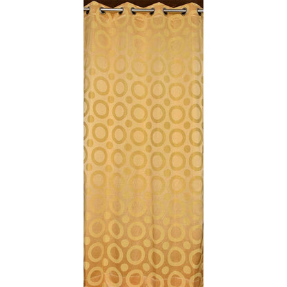 Curtain, (Presto) ICMMC44_LD2, Light Gold Color Geometrical Long Door curtain Set of 2 (44 X 108 inches), Curtain-VT-16022-44X108 inches