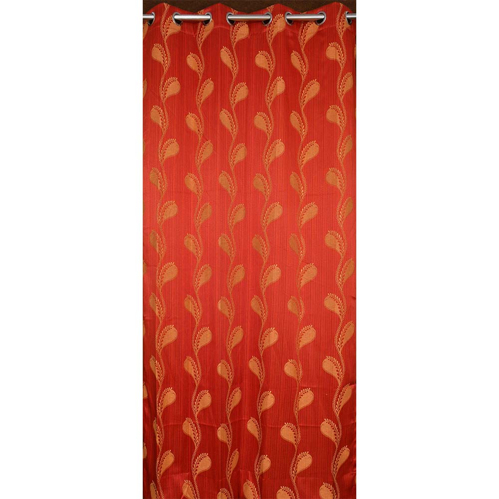 Curtain, (Presto) ICMMC51_D2, Red Color Abstract Door curtain Set of 2 (44 X 84 inches), Curtain-VT16023