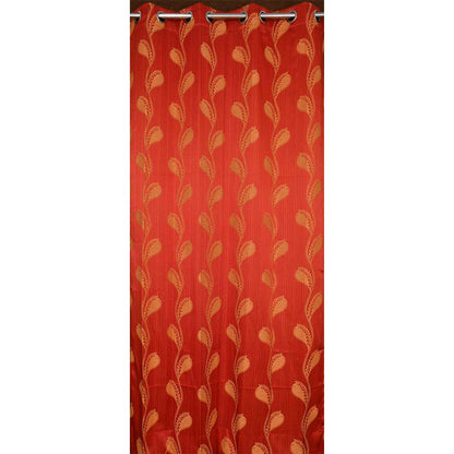 Curtain, (Presto) ICMMC51_D2, Red Color Abstract Door curtain Set of 2 (44 X 84 inches), Curtain-VT16023