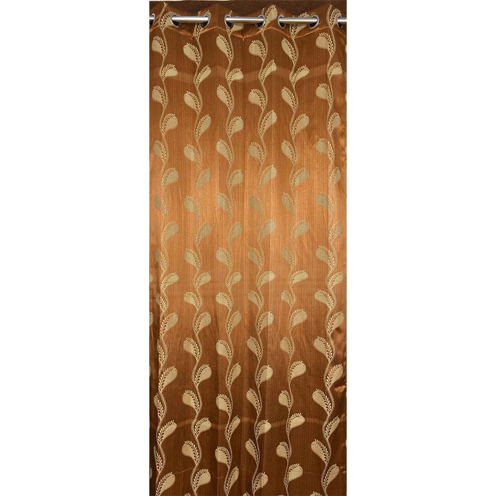 Curtain, (Presto) ICMMC53_LD2, Brown Color Abstract Long Door curtain Set of 2 (44 X 108 inches), Curtain-VT-16025-44X108 inches