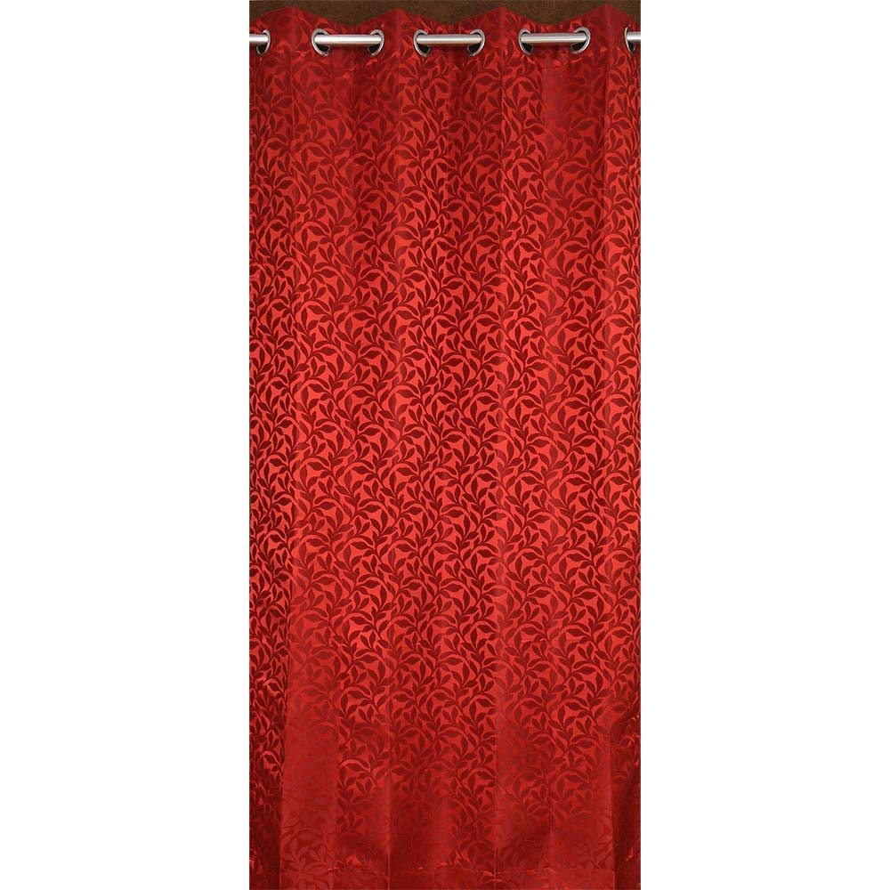 Curtain, (Presto) ICMML1721_LD2, Red Color Floral Long Door curtain Set of 2 (44 X 108 inches), Curtain-VT-16026-44X108 inches