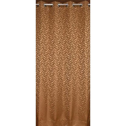 Curtain, (Presto) ICMML1723_LD2, Brown Color Floral Long Door curtain Set of 2 (44 X 108 inches), Curtain-VT-16027-44X108 inches