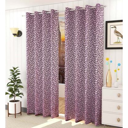 Curtain, (Presto) ICMML1724_D2, Pink Color Floral Door curtain Set of 2 (44 X 84 inches), Curtain-VT16028-44X84 inches