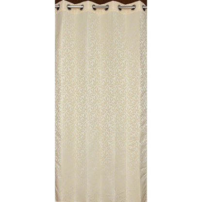 Curtain, (Presto) ICMML1726_LD2, Cream Color Floral Long Door curtain Set of 2, Curtain-VT16030-44X108 inches