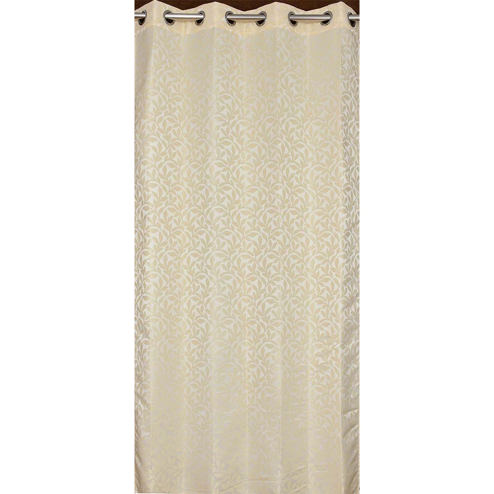 Curtain, (Presto) ICMML1726_D2, Cream Color Floral Door curtain Set of 2, Curtain-VT16030-44X84 inches