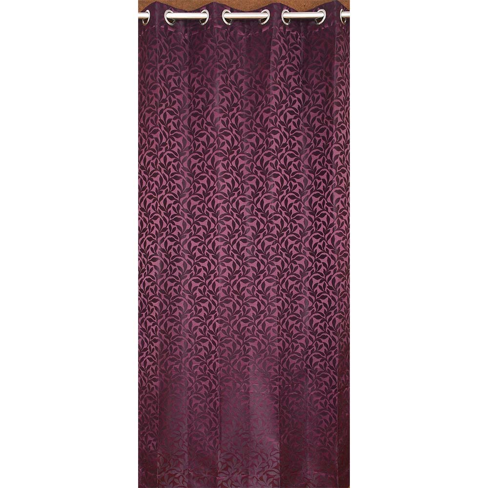 Curtain, (Presto) ICMML1727_LD2, Purple Color Floral Long Door curtain Set of 2, Curtain-VT16031-44X108 inches