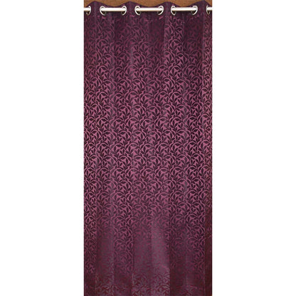 Curtain, (Presto) ICMML1727_LD2, Purple Color Floral Long Door curtain Set of 2, Curtain-VT16031-44X108 inches