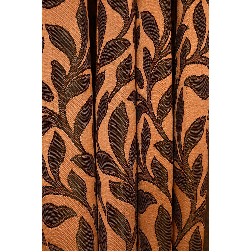 Curtain, (Presto) ICMML1728_LD2, Brown Color Floral Long Door curtain Set of 2, Curtain-VT16032-44X108 inches