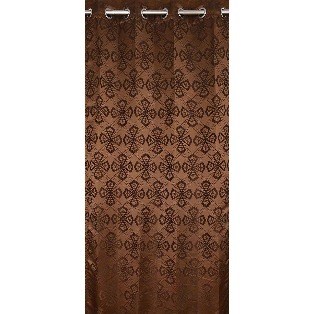 Curtain, (Presto) ICMML1732_LD2, Brown Color Abstract Long Door curtain Set of 2, Curtain-VT16035-44X108 inches